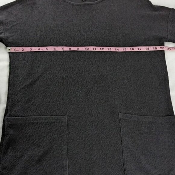 Zara Black Soft Knit Lagenlook Double Front Pocket Tunic Top Mini Dress - Picture 7 of 9